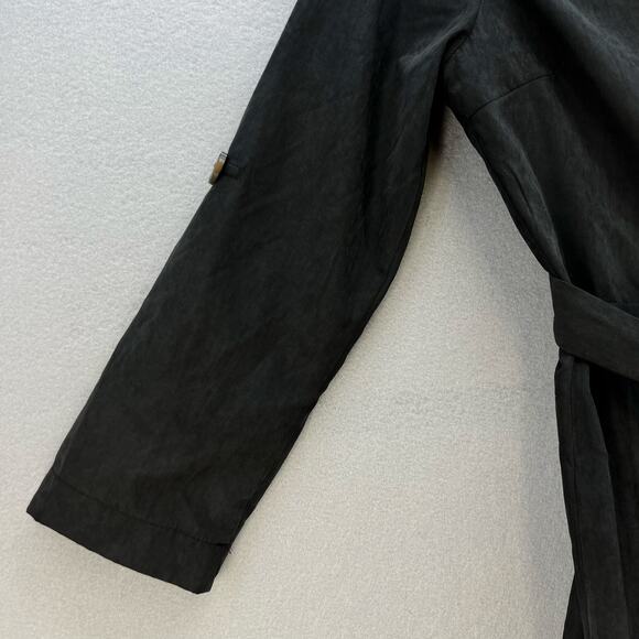 Lulus Dress Women's M Black Button Up Belted Adjustable Sleeve V-neck NWT - Picture 9 of 13